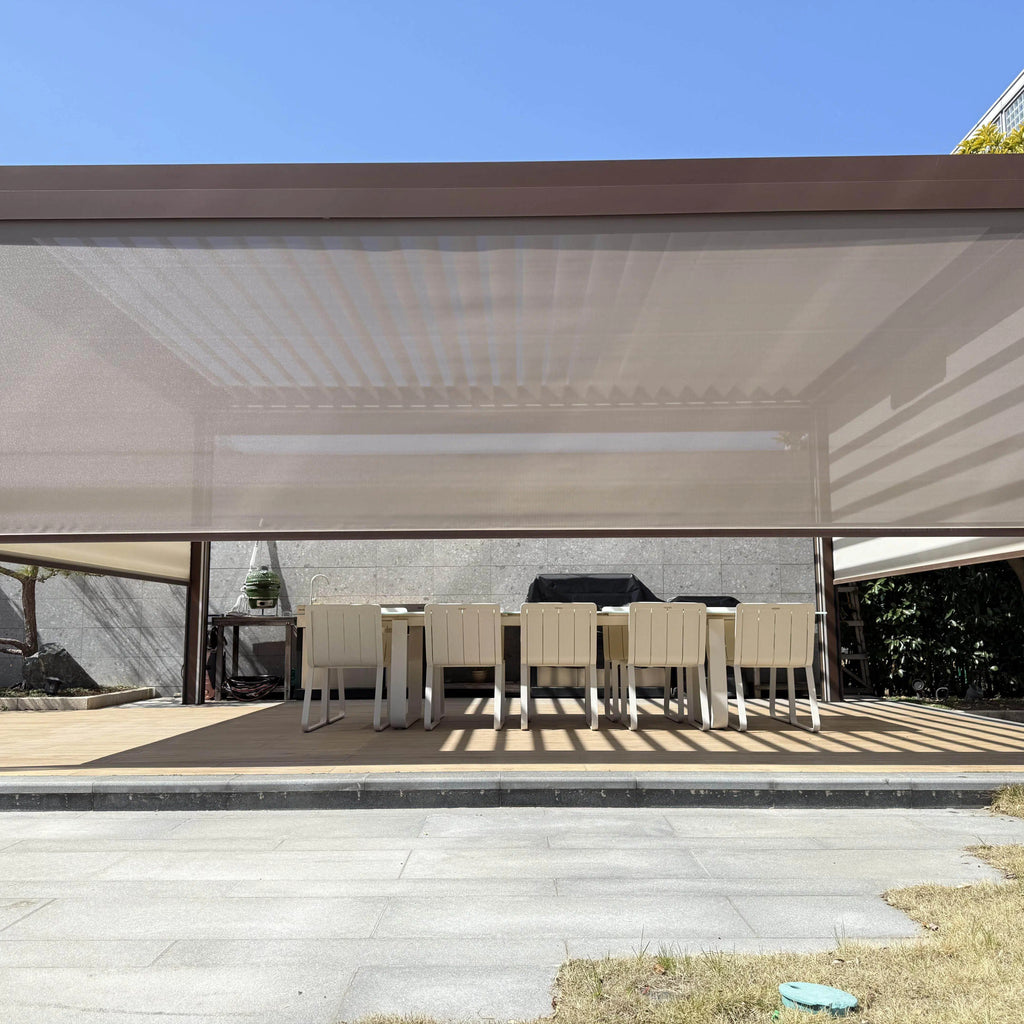 Hot Sale Electric Aluminium Alloy Pergola Intelligent Adjustable Sunshade Louver Waterproof for Outdoor Living Courtyard Garden