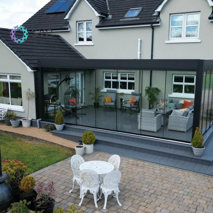 Bioclimatic Luxury Modern Glass Sunroom Aluminum Pergolas Waterproof Powder Coated Eco-Friendly Outdoor
