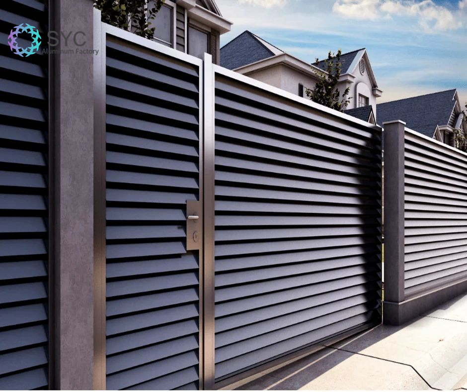 Outdoor Waterproof Aluminum Louver Fence Modern Aluminum Fence Gates Aluminum and Fences for Front Yards