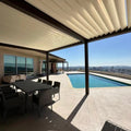 Custom Electric Adjustable Louver Roof Pergola with Roller Blinds for Swimming Pool Yard Garden Sunshade Shelter