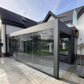 Custom Electric Louver Roof Aluminum Sunroom Pergola Sunshade Rain Proof for Patio Garden Backyard Design