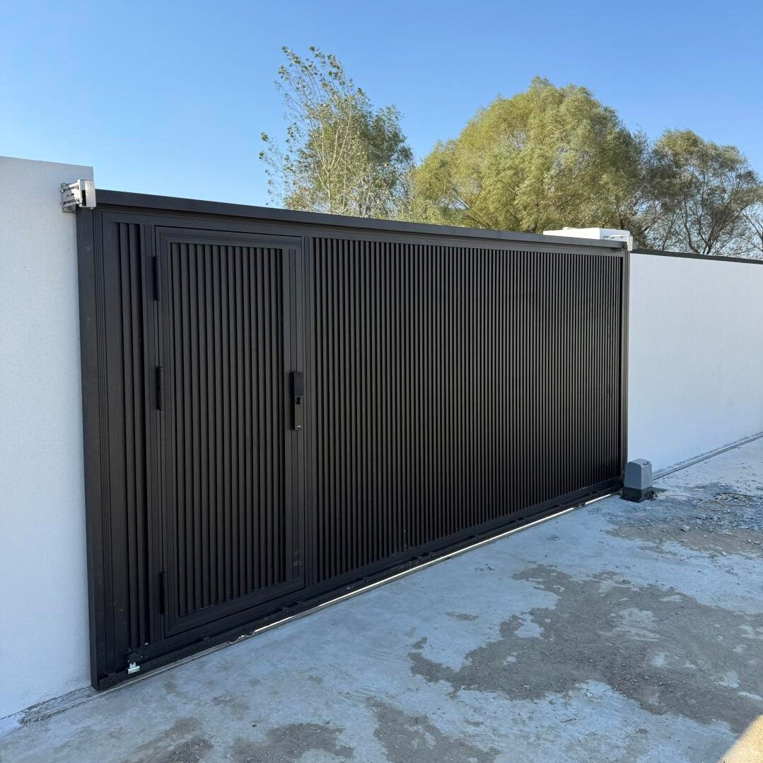 Factory Direct Heavy Duty Aluminum Driveway Gate Horizontal Privacy Metal Gate for Courtyard & Outdoor Use