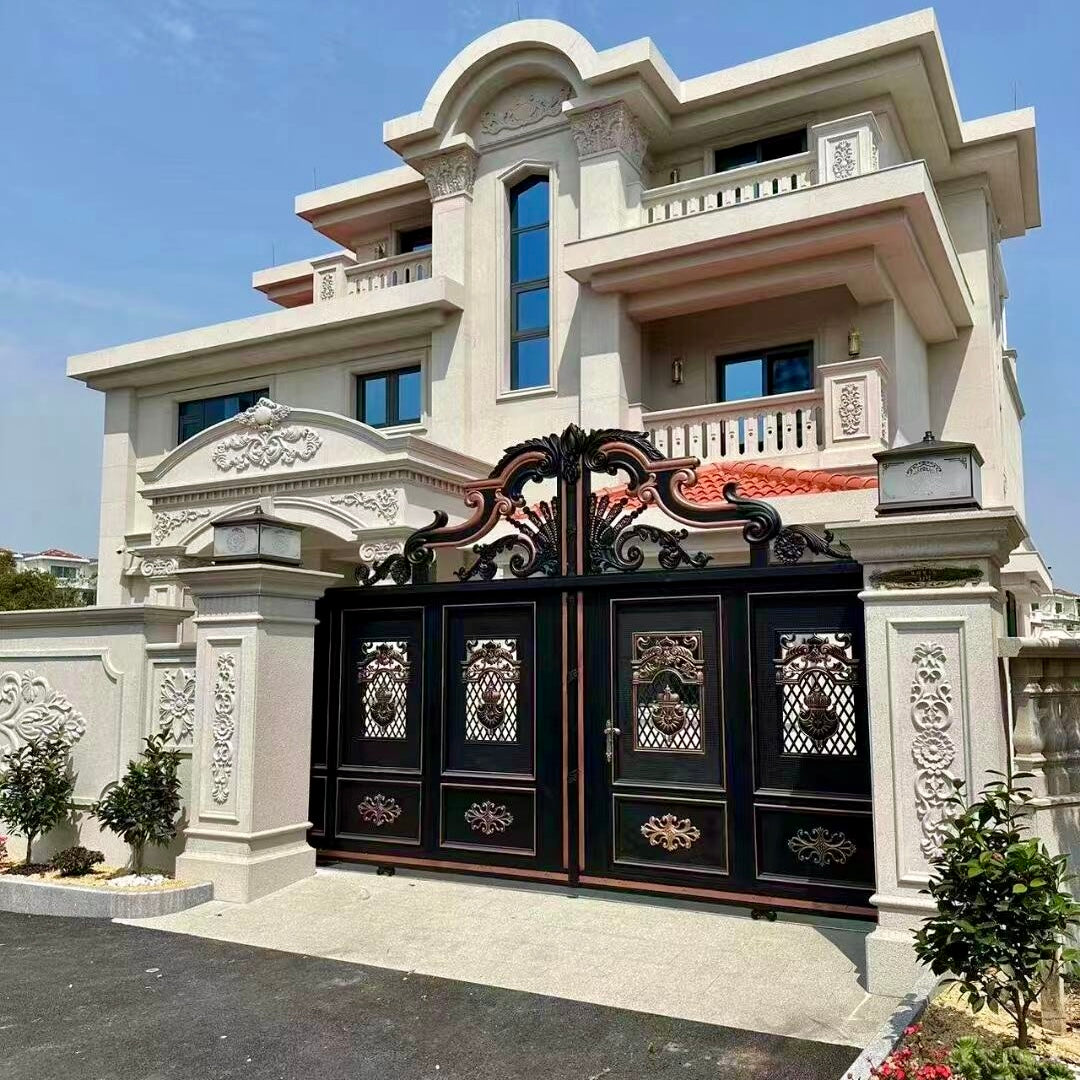 European Style Aluminum Alloy Electric Sliding Gate Automatic Driveway Gate for Villa Durable Remote Control Security Gate