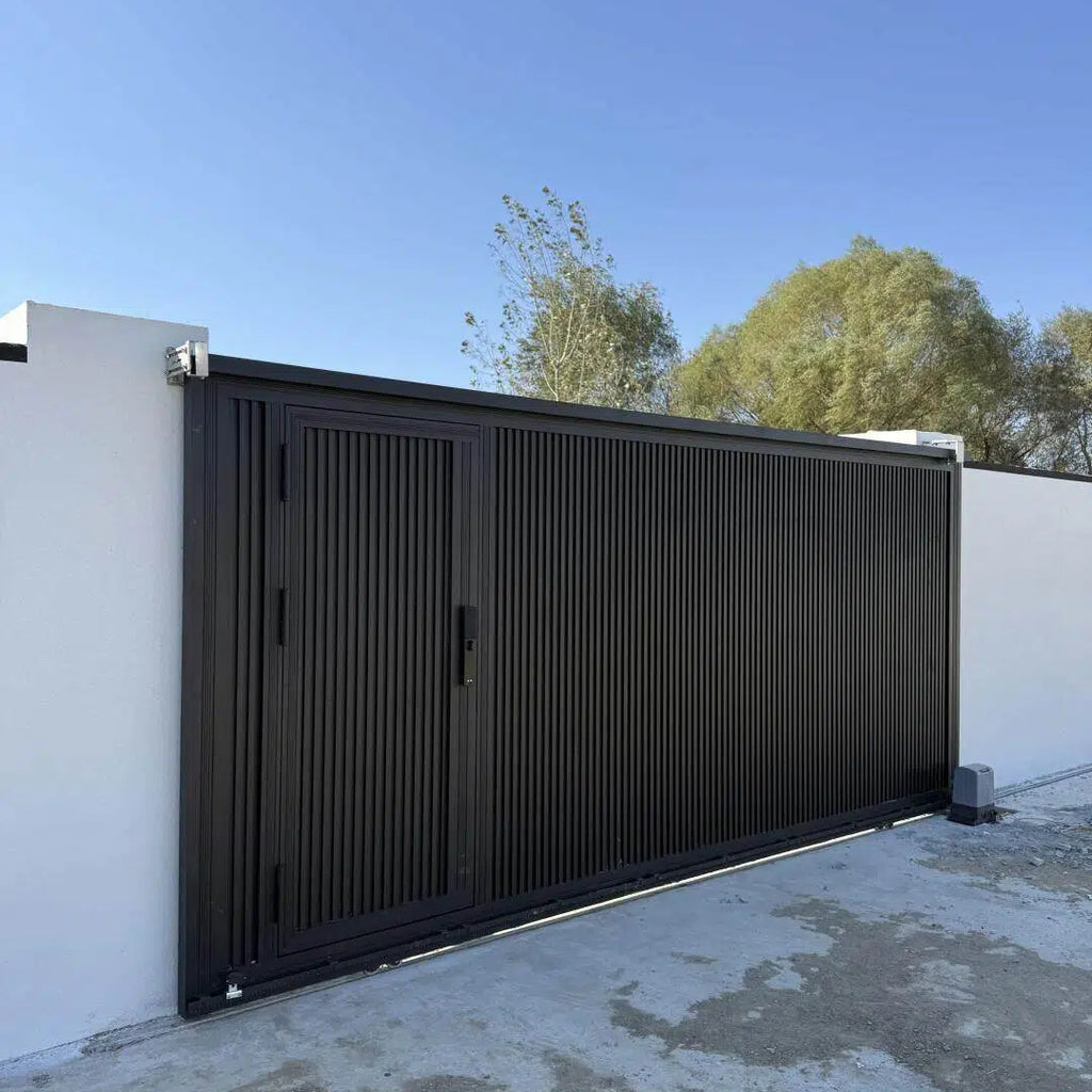 Factory Direct Heavy Duty Aluminum Driveway Gate Horizontal Privacy Metal Gate for Courtyard & Outdoor Use
