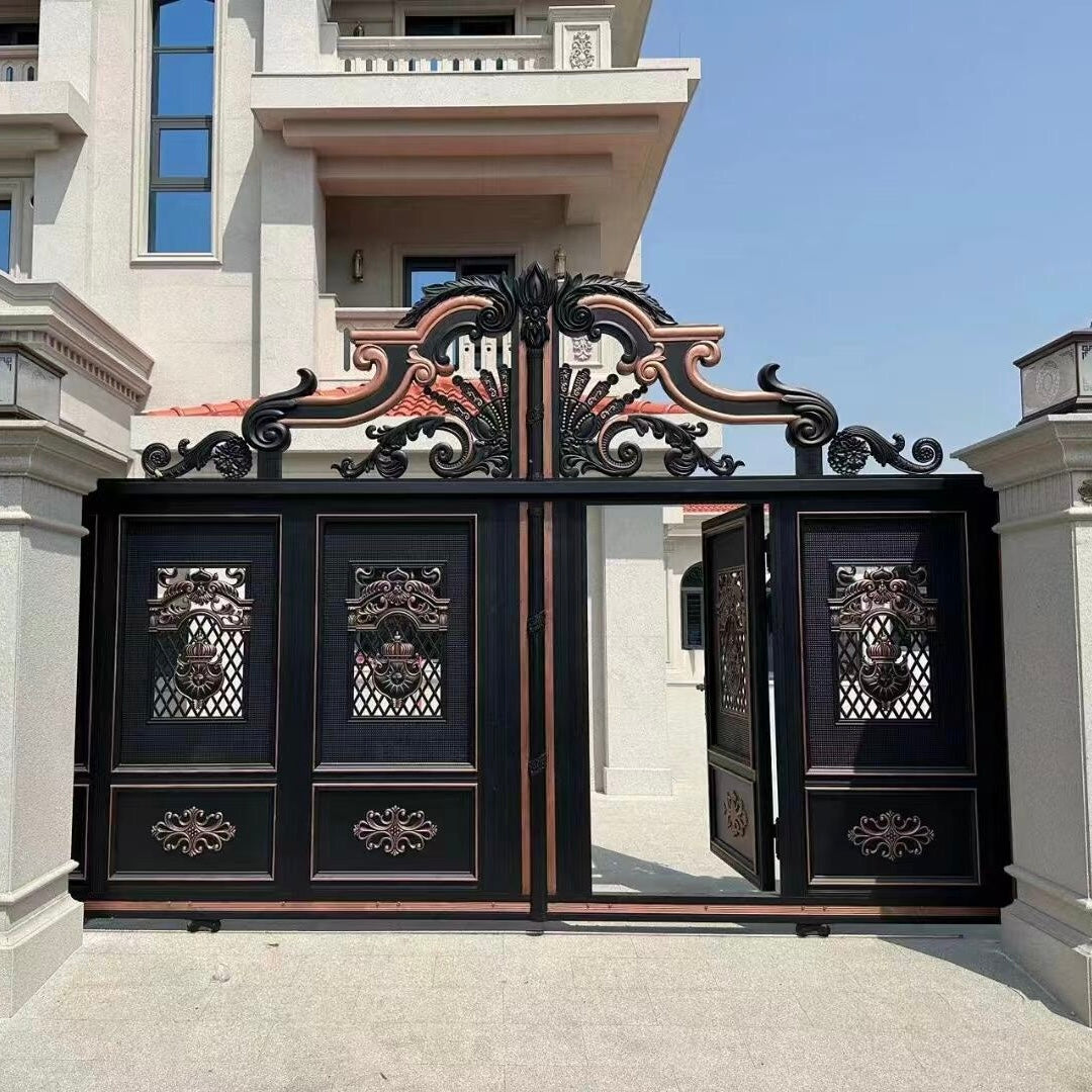 European Style Aluminum Alloy Electric Sliding Gate Automatic Driveway Gate for Villa Durable Remote Control Security Gate