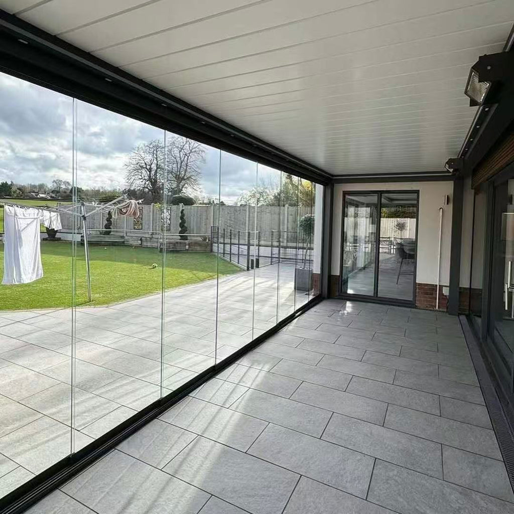 Custom Electric Louver Roof Aluminum Sunroom Pergola Sunshade Rain Proof for Patio Garden Backyard Design