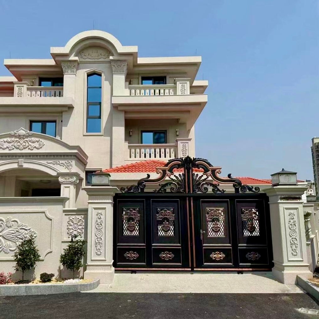European Style Aluminum Alloy Electric Sliding Gate Automatic Driveway Gate for Villa Durable Remote Control Security Gate