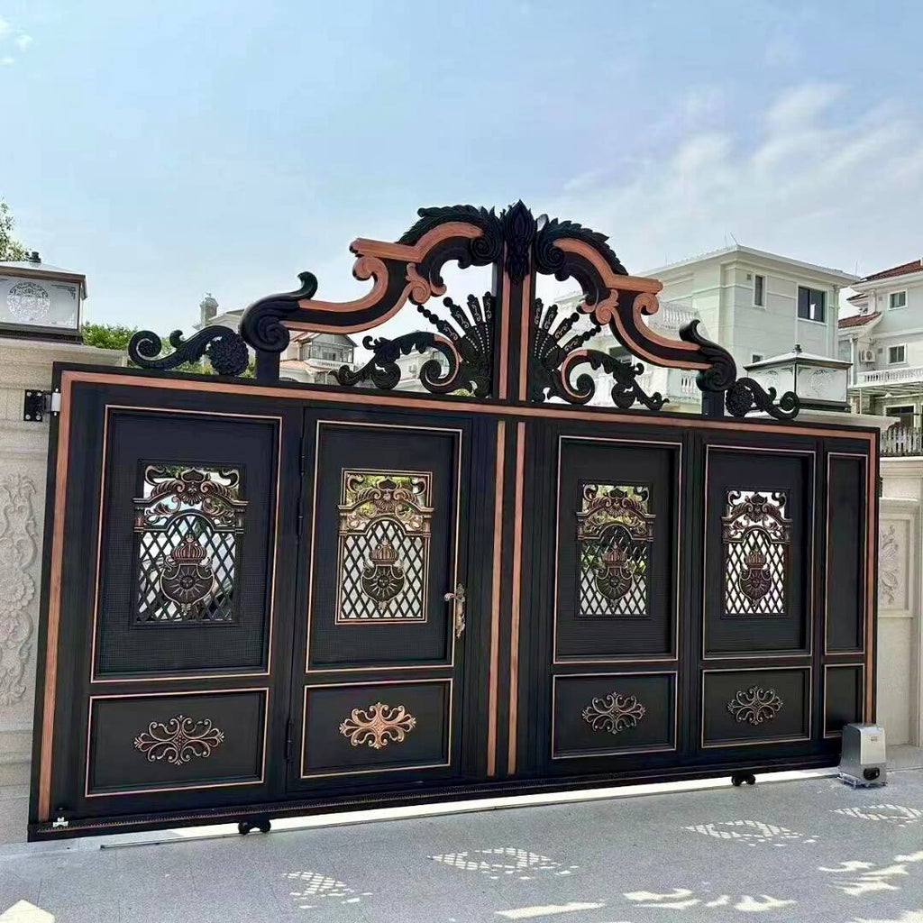 European Style Aluminum Alloy Electric Sliding Gate Automatic Driveway Gate for Villa Durable Remote Control Security Gate