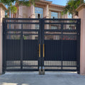 Automatic Aluminum Alloy Electric Double Swing Gate with Door-in-Door Design for Courtyard Security Gate Kit Included