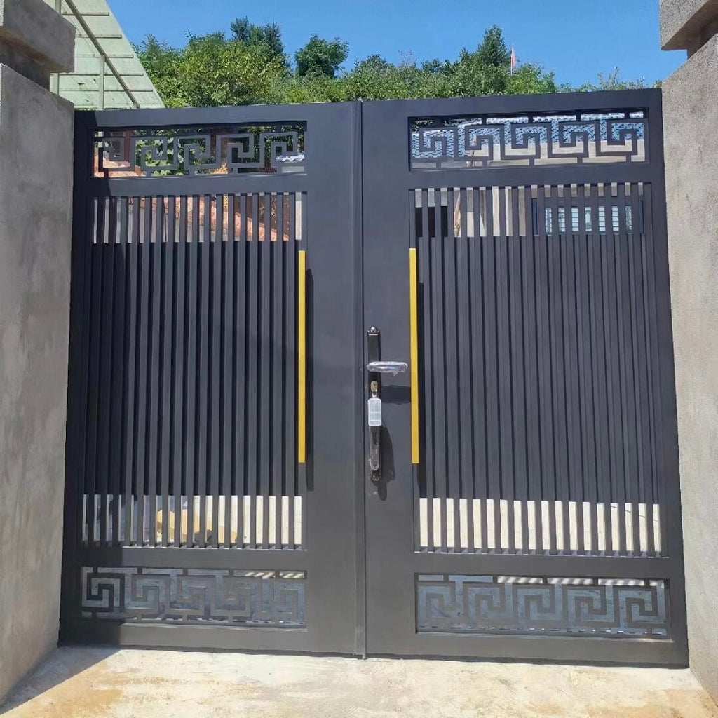Automatic Aluminum Alloy Electric Double Swing Gate with Door-in-Door Design for Courtyard Security Gate Kit Included