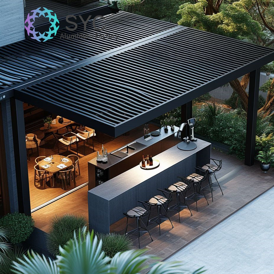 Waterproof Aluminum Pergola Aluminum Gazebo Garden With Remote Control