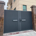 Aluminum Alloy Double Swing Gate for Villa Courtyard Heavy Duty Automatic Opening System with Remote Control Weatherproof