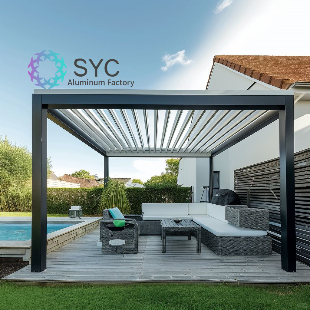 Waterproof Aluminum Pergola Aluminum Gazebo Garden With Remote Control