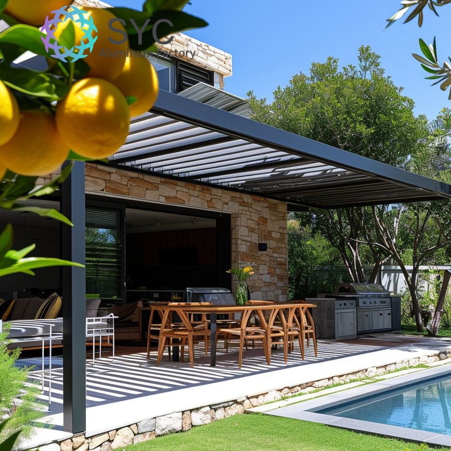 Waterproof Aluminum Pergola Aluminum Gazebo Garden With Remote Control