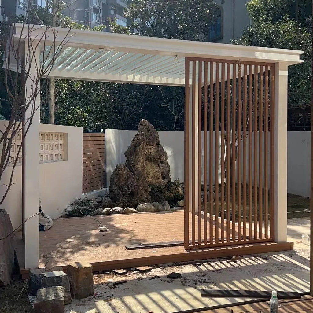 Custom Outdoor Courtyard Electric Aluminum Alloy Sunshine Room Rainproof Windproof Eco-friendly Blizzard Villa Pavilion