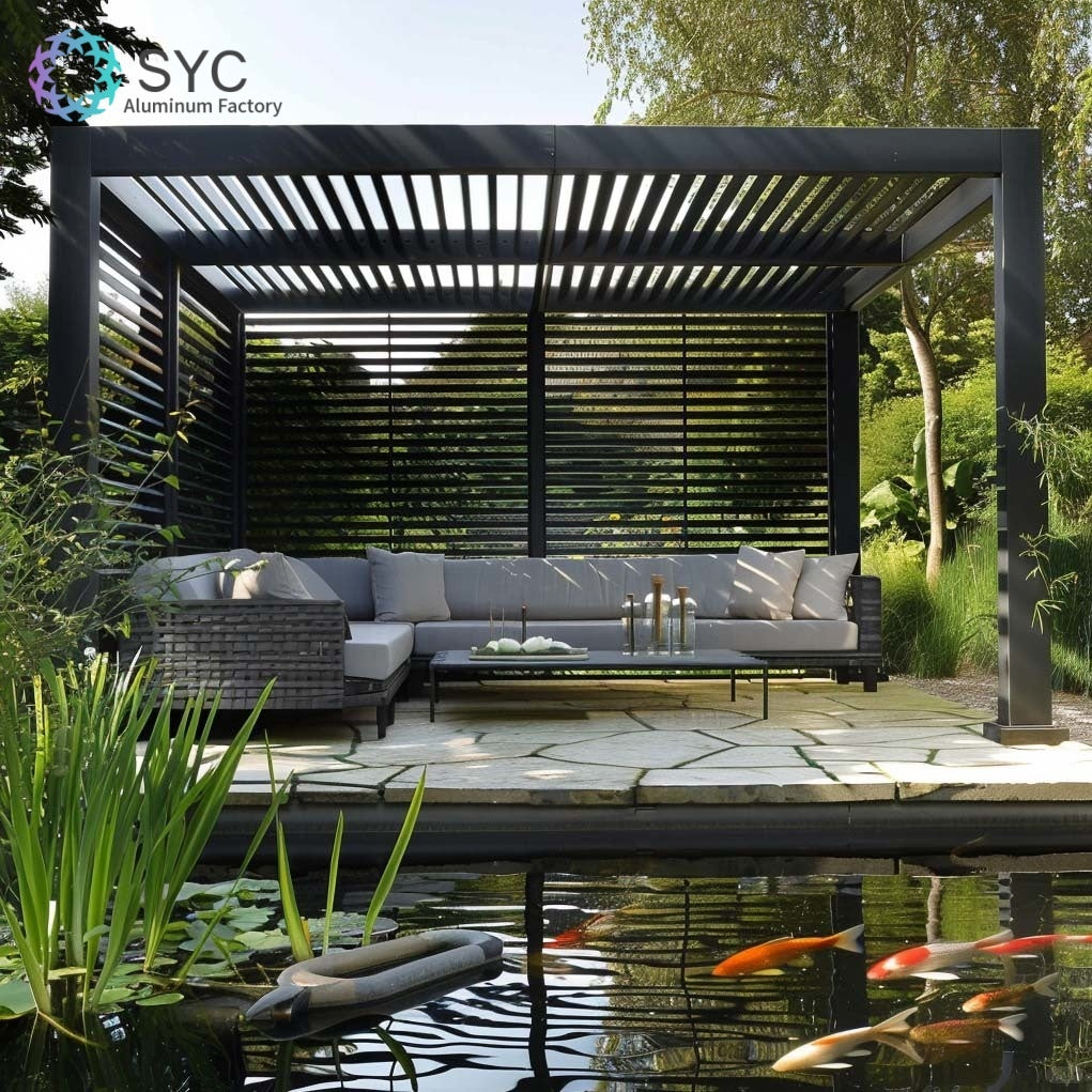 Smart Metal Aluminum Pergola Garden Patio Yard Motorized Louvered Exterior Bioclimatic Easily Assembled Pressure Rodent Proof