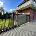Modern Aluminum Vertical Blade Fence Powder Coated Fence Panel Anti-Climb Security Fence for Garden Courtyard