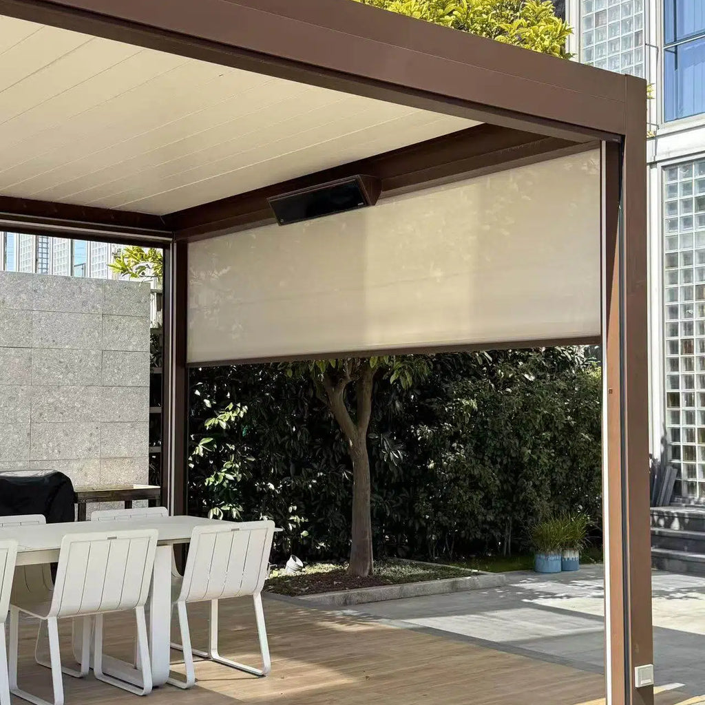 Hot Sale Electric Aluminium Alloy Pergola Intelligent Adjustable Sunshade Louver Waterproof for Outdoor Living Courtyard Garden