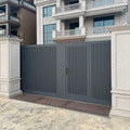 Heavy Duty Aluminum Sliding Gate with Pedestrian Door for Courtyard and Estate Electric Roller Track Photocell Safety