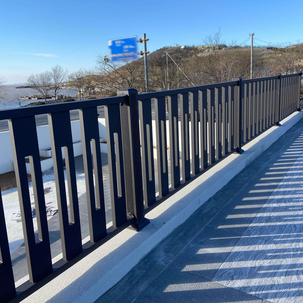 Aluminum Vertical Slat Fence with Open Spacing and Hollow Elements for Backyard Terrace Privacy Screen Rustproof Long Life