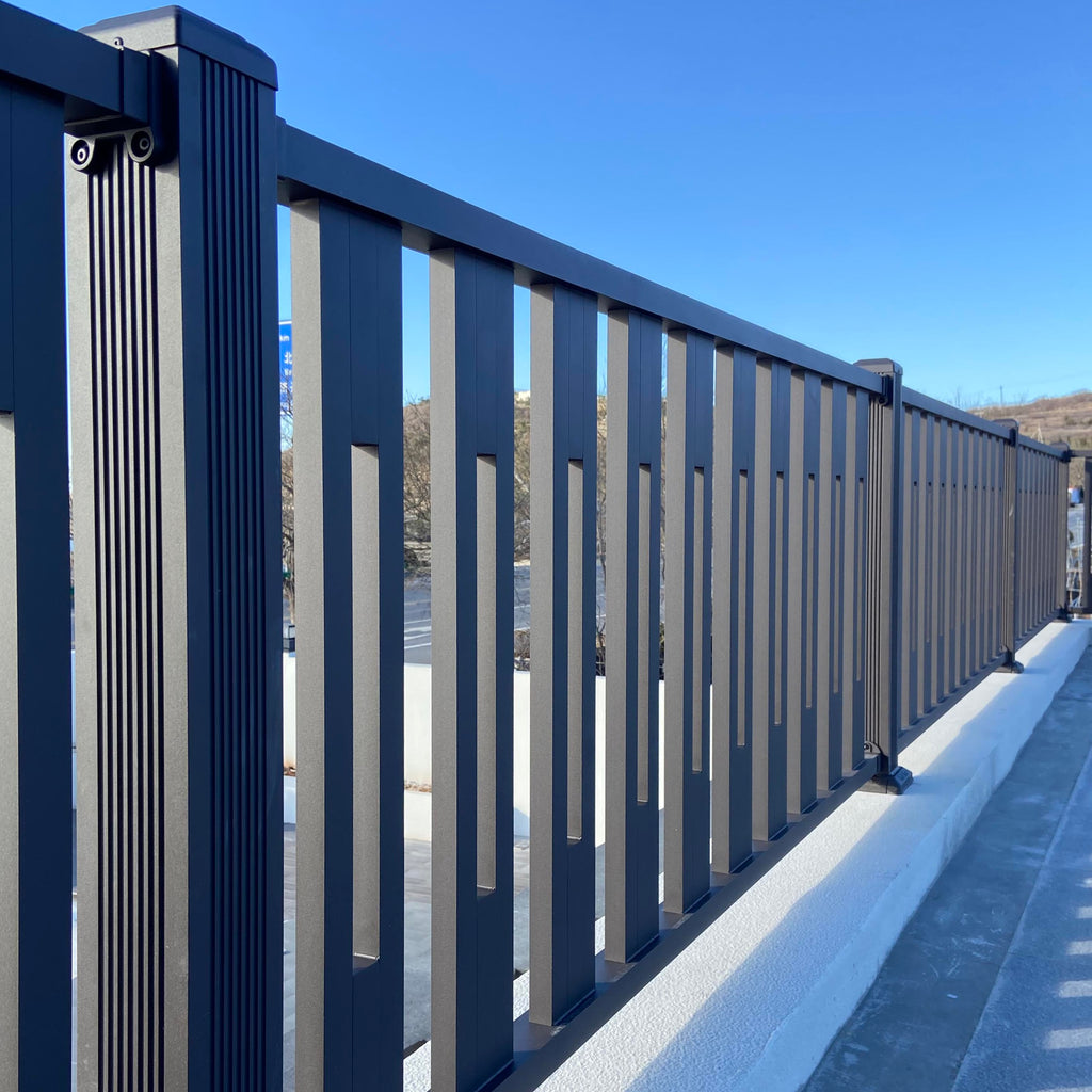 Aluminum Vertical Slat Fence with Open Spacing and Hollow Elements for Backyard Terrace Privacy Screen Rustproof Long Life