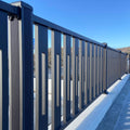Aluminum Vertical Slat Fence with Open Spacing and Hollow Elements for Backyard Terrace Privacy Screen Rustproof Long Life